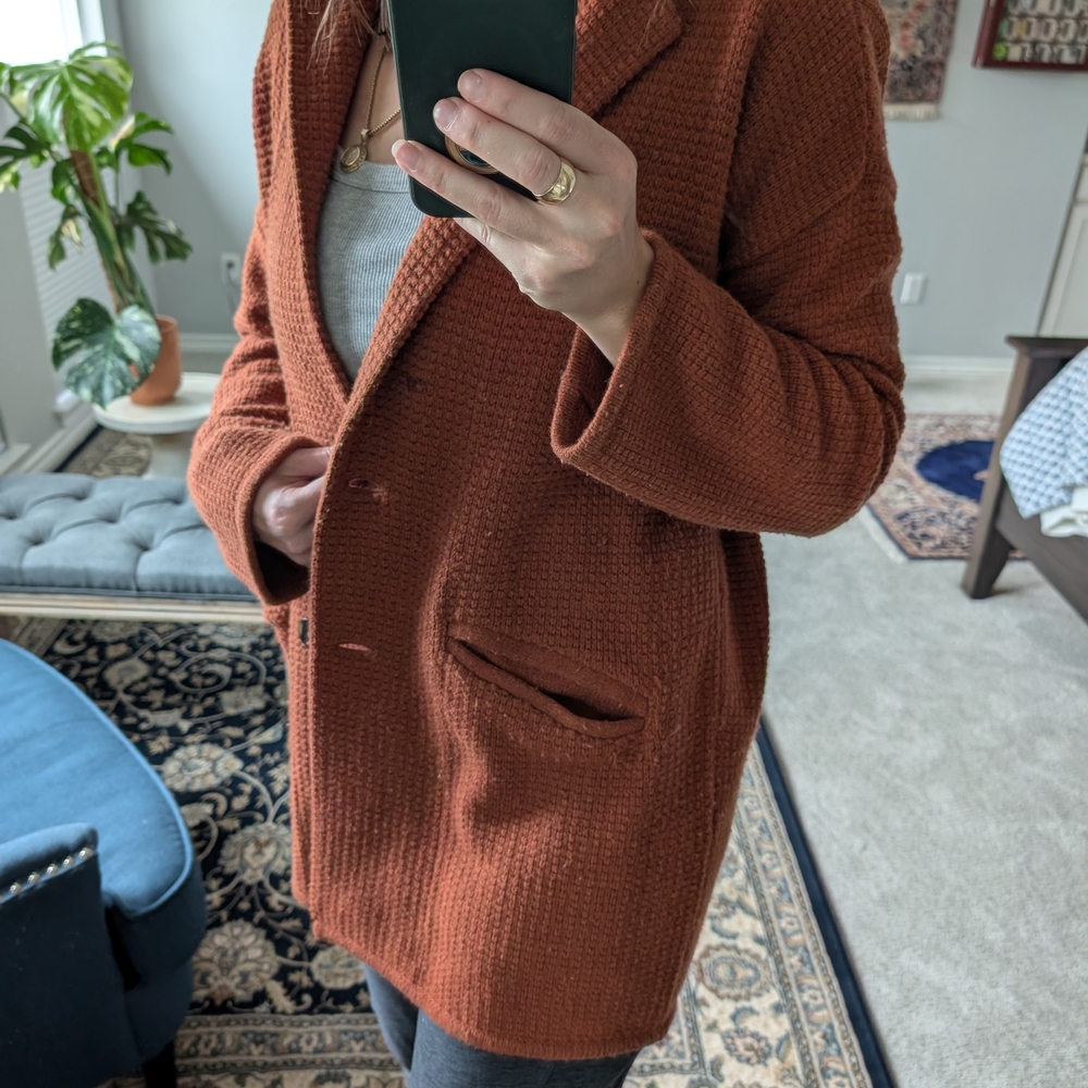 Madewell Rust Orange Textured Coat